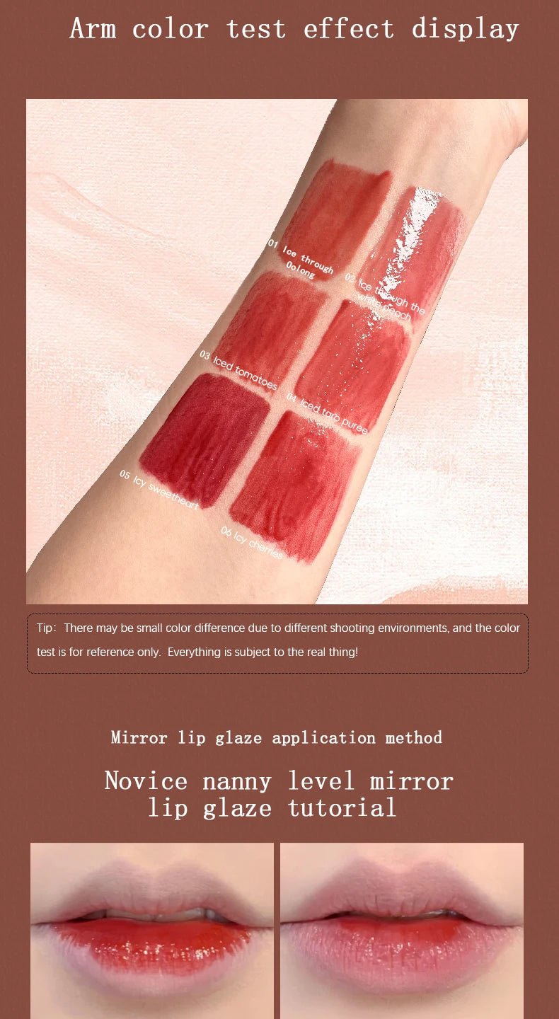 Lip Gloss Long-lasting Moisturizing Easy Halo-dyeing Waterproof Mirror Water Glass Lip Gloss Transparent Color Cosmetics