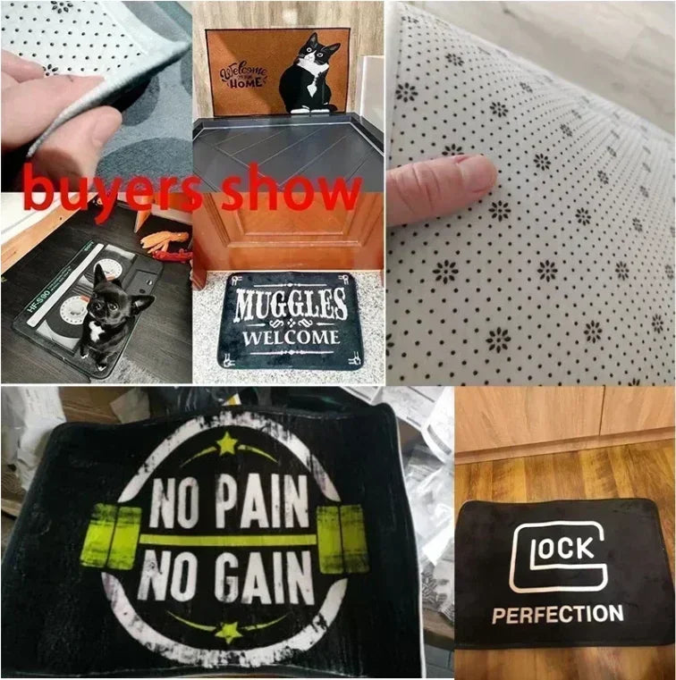 Halloween Pumpkin with Terrifying Face Door Mat Front Door Entrance Inch Welcome Mat for Garden Terrace Home Porch Decoration