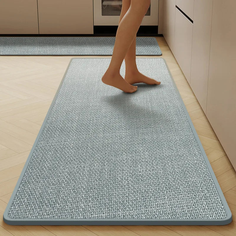 Grey Rugs for Kitchen Floor Mat Home Corridor Non-slip Carpet TPR Wear-resistant Antislip Foot Mats Bedroom Bedside Rug Alfombra