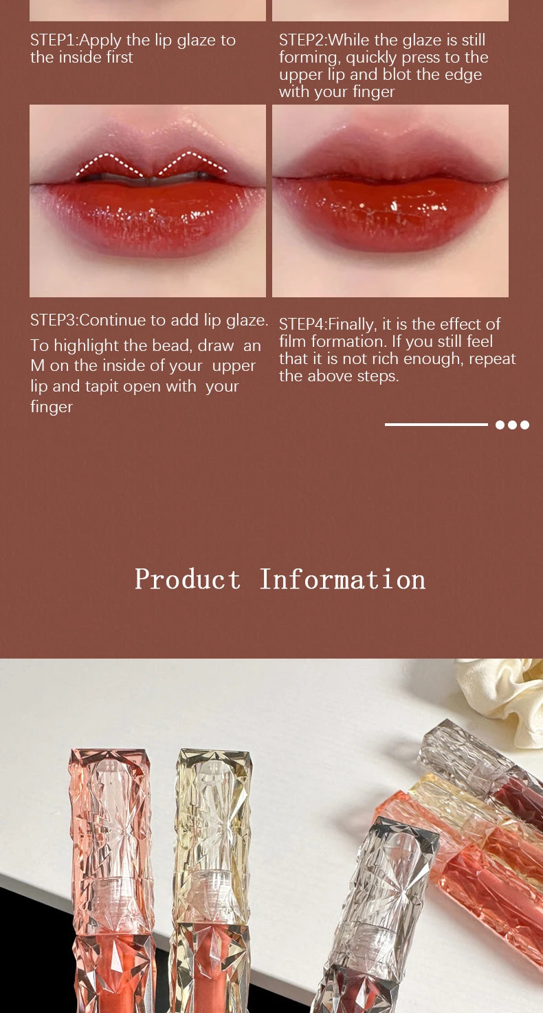 Lip Gloss Long-lasting Moisturizing Easy Halo-dyeing Waterproof Mirror Water Glass Lip Gloss Transparent Color Cosmetics