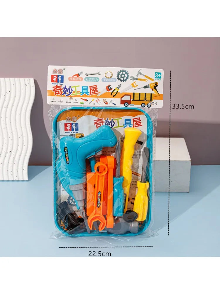 Children's Repair Tool Set Diy Pretend Play Toy for Boys Maintenance Tools Kit Safe Plastic Simulation Screwdriver Hammer Gifts