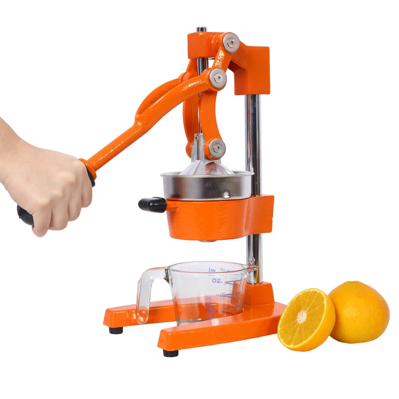 Cast Iron Citrus Juicer , Extra-Large Commercial Grade Manual Hand Press , Heavy Duty Countertop Squeezer for Fresh Orange Juice
