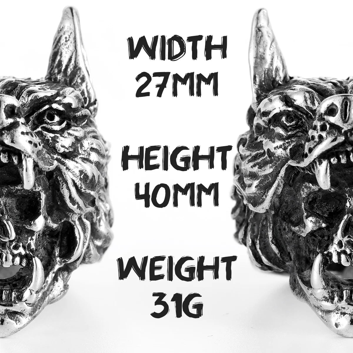 Stainless Steel Men Rings Viking Wolf Animal Skull Punk For Women Biker Fashion Jewelry Halloween Creativity Gift Wholesale