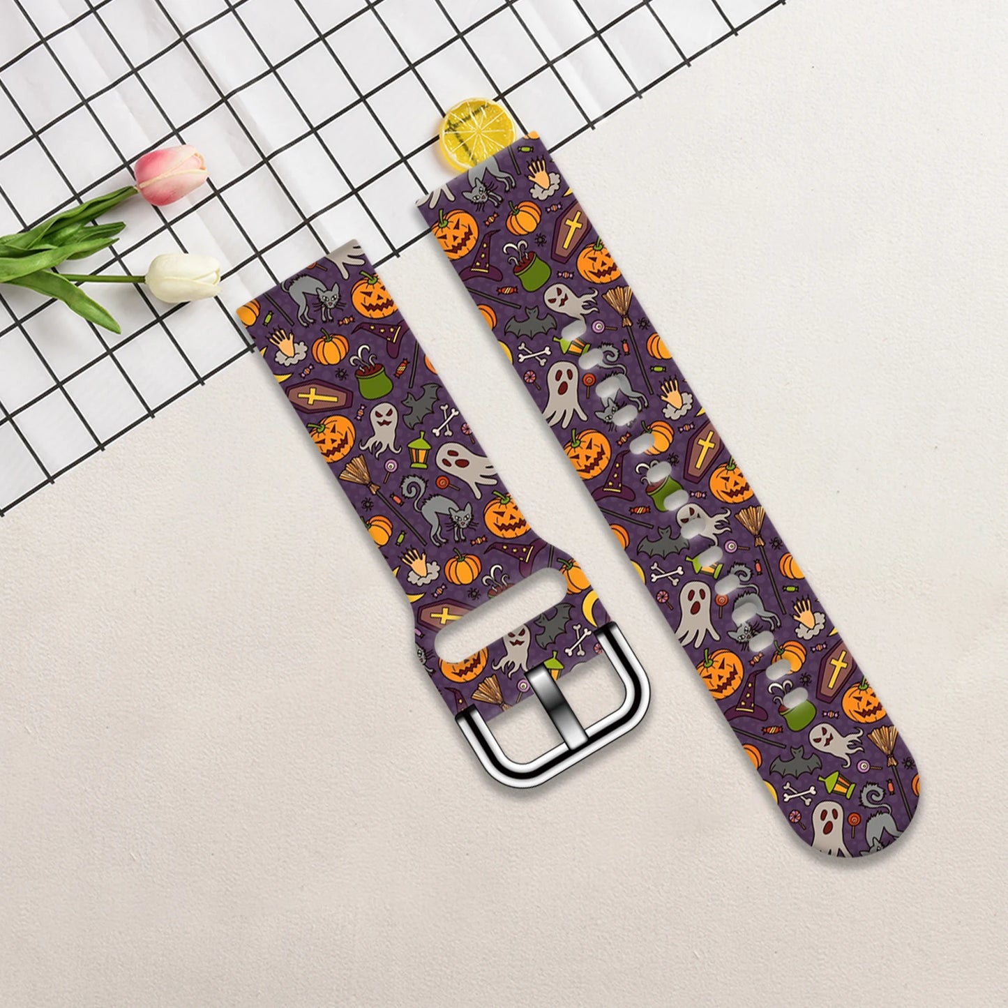 20mm Halloween Series Strap for Samsung Galaxy Watch 7/6/5 40mm 44mm Band Replaceable Bracelet for Xiaomi Huawei Amazfit Watch