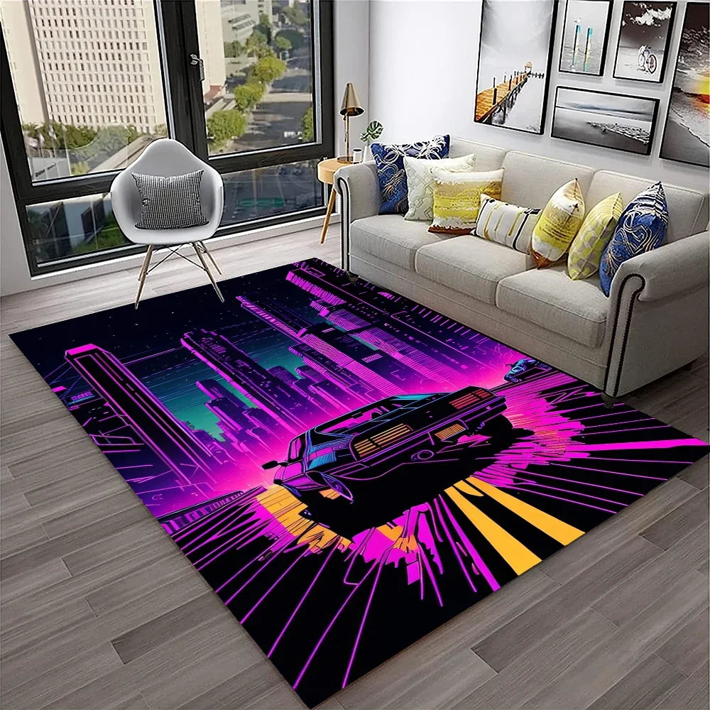 Racing Car Sports Car Carpet Rug for Home Living Room Bedroom Playroom Sofa Doormat Decor,Kids Game Area Rug Non-slip Floor Mat