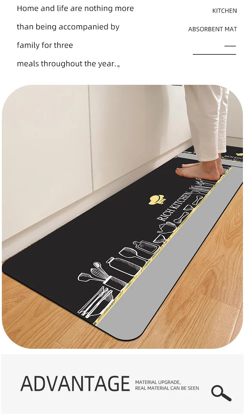 VIKAMA Diatomite Rugs Carpet For Bath Rugs For Kitchen Kitchen Floor Mat Rugs For Bathroom Diatomite Mat Kitchen Mat