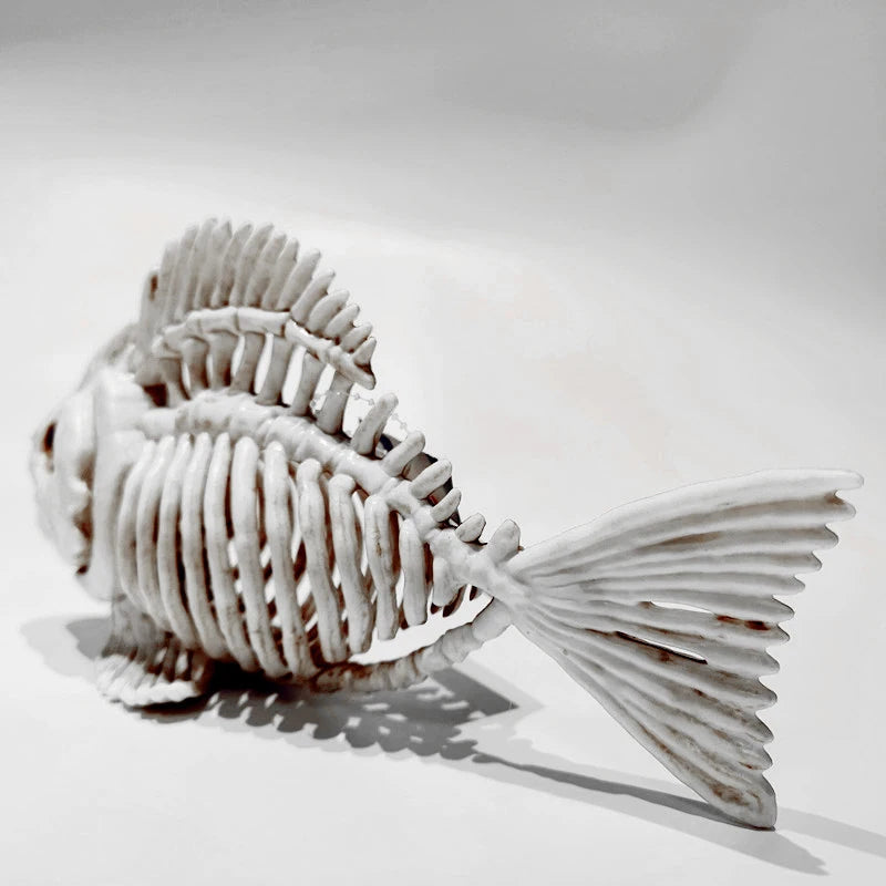 Halloween Animal Skeleton Bones Horror Fish Art Ornaments Halloween Props for Home Bedroom Decor Teaching Tool Kids Gift