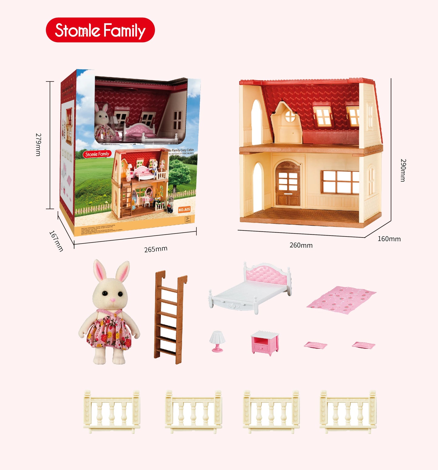 2025 New simulation furniture toys gift simulation room forest family small west house rabbit animal model home play toys