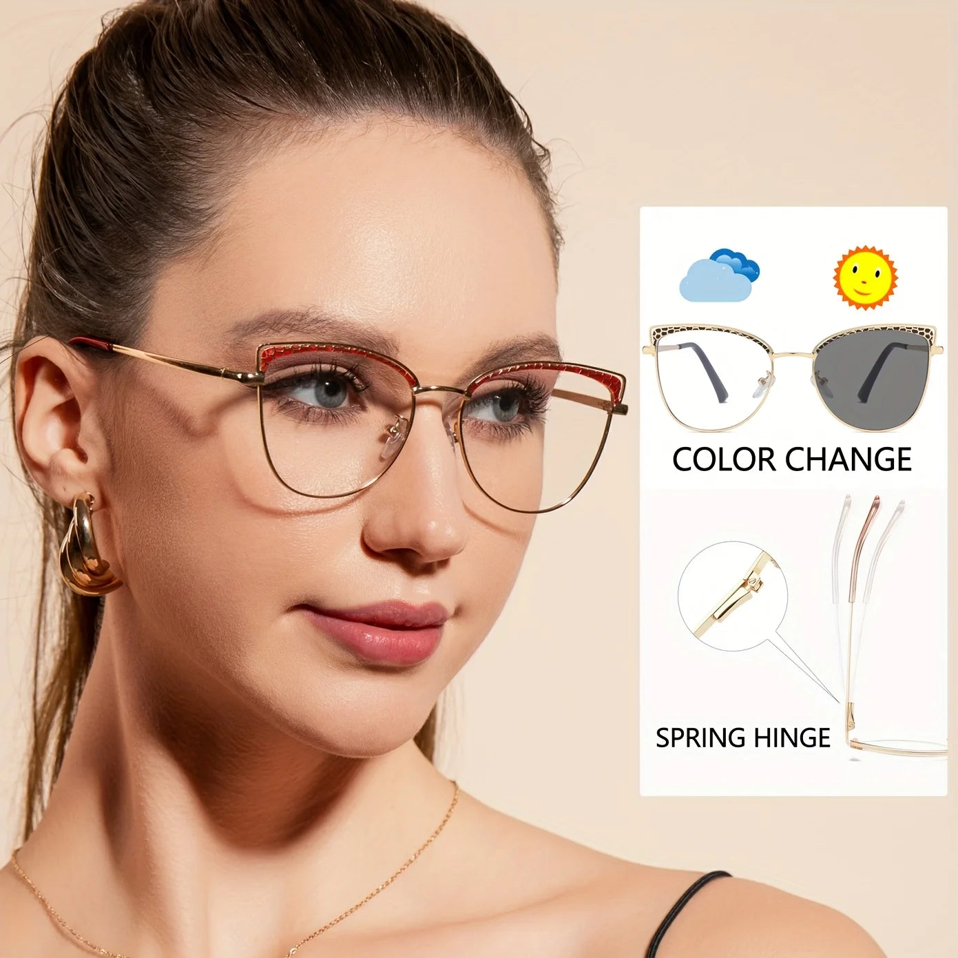 Women Photochromic Polarized Sunglasses Driving Fishing Chameleon Glasses Change Color Sun Glasses  Vision UV400 Eyewear