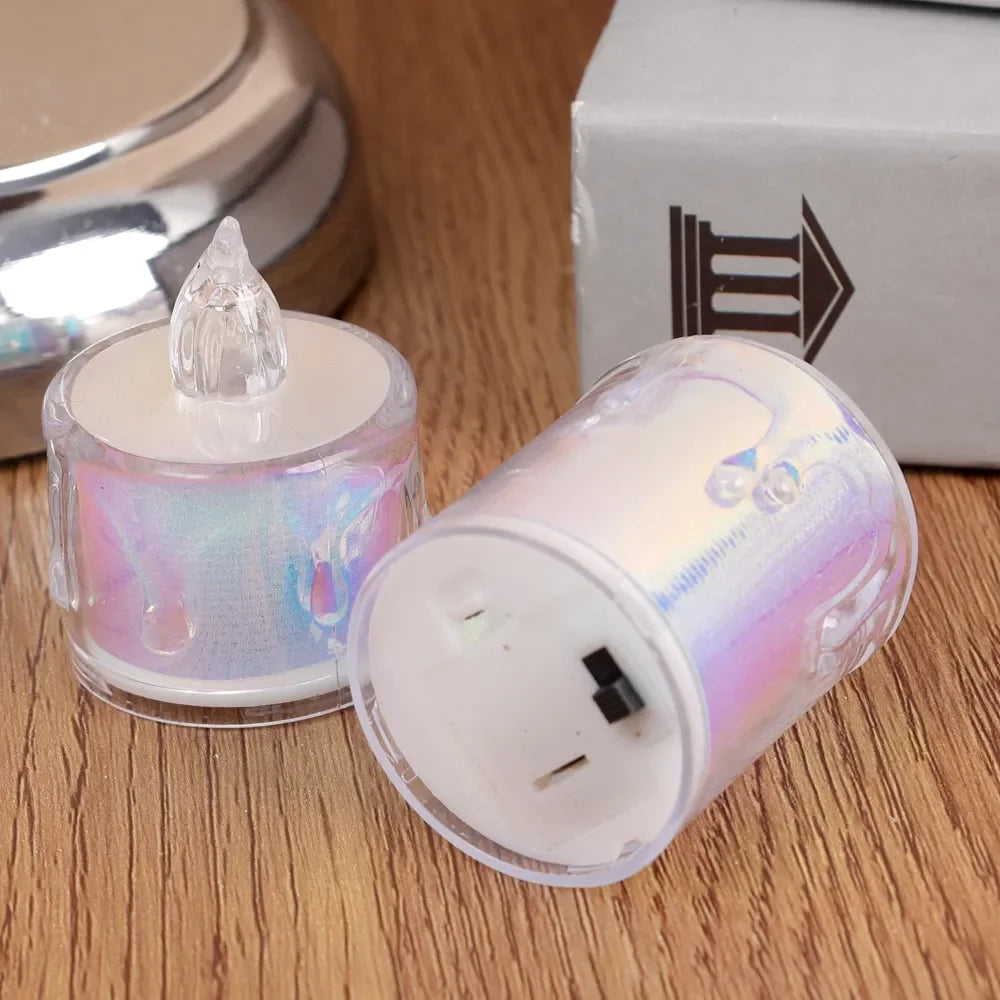 6/1PCS Flameless LED Electronic Candle Dropping Wax Tea Light Realistic Flames Led Lamp Christmas Halloween Wedding Home Decor