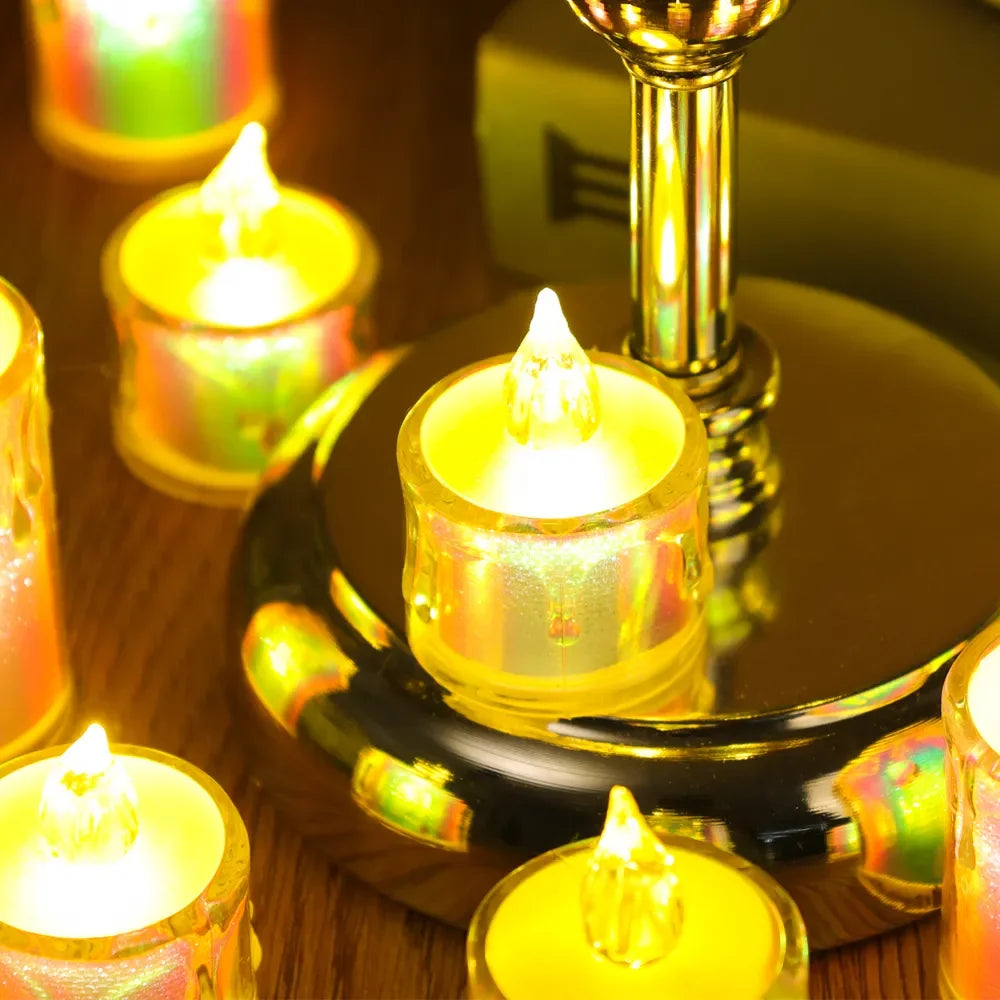 6/1PCS Flameless LED Electronic Candle Dropping Wax Tea Light Realistic Flames Led Lamp Christmas Halloween Wedding Home Decor