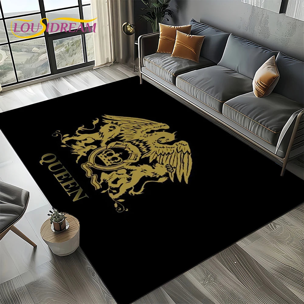 2025 Classics Queen-Rock-Band Freddie Carpet Rug for Living Room Bedroom Home Sofa Decoration,Kid Area Rug Non-slip Floor Mat