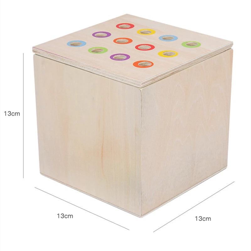 Montessori Educational Toys 4 In 1 Box Infant Toddler Matching Inserting Game Hand-Eye Coordination Fine Motor Skill Practice