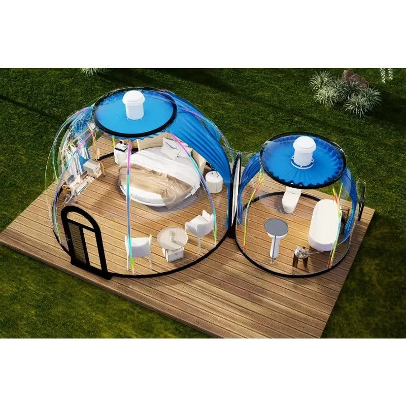 Geodesic Bubble Dome House — Glamping Starry Sky Room & Outdoor Sunroom