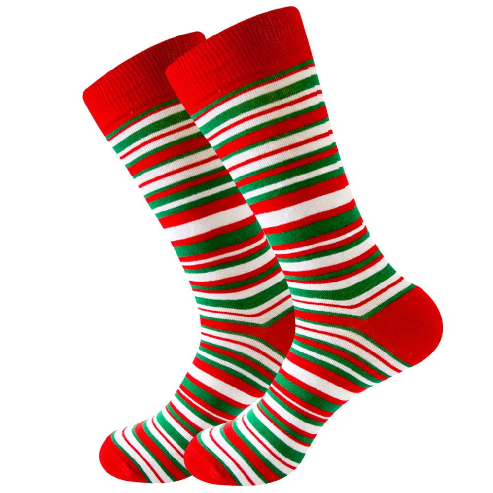 Men Women Socks Lover Christmas Halloween Celebrate Santa Elk Gift Party Biscuits Snow Happy Funny Tide Cotton Socks EU38-46