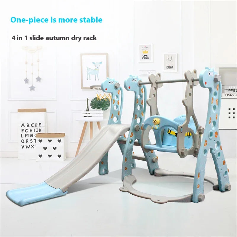 Household Children's Toys Slide Indoor Outdoor  Family Playground  Props Cartoon Giraffe Combination Swing Toys Gift for Kids