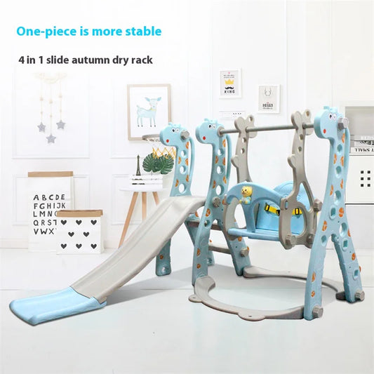 Household Children's Toys Slide Indoor Outdoor  Family Playground  Props Cartoon Giraffe Combination Swing Toys Gift for Kids