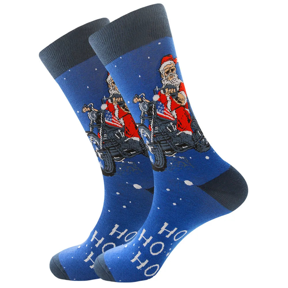 Men Women Socks Lover Christmas Halloween Celebrate Santa Elk Gift Party Biscuits Snow Happy Funny Tide Cotton Socks EU38-46
