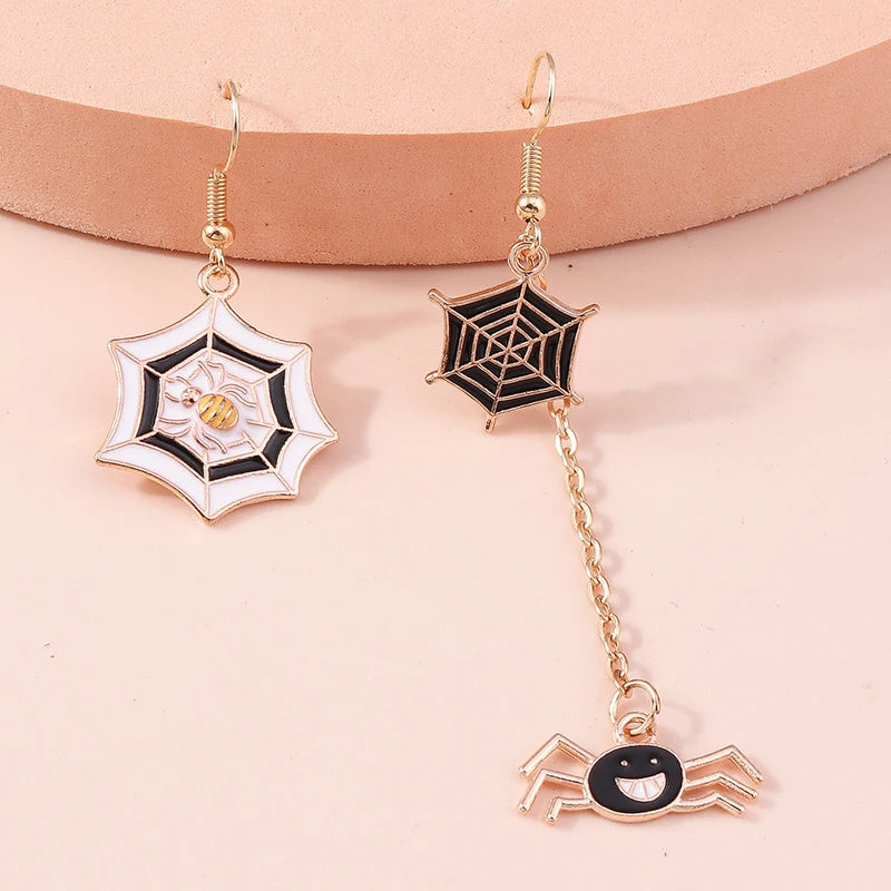 Aihua Fashion Halloween Earrings Enamel Ghost Skeleton Pumpkin Bat Spider Earrings For Women Halloween Night Party Jewelry Gifts