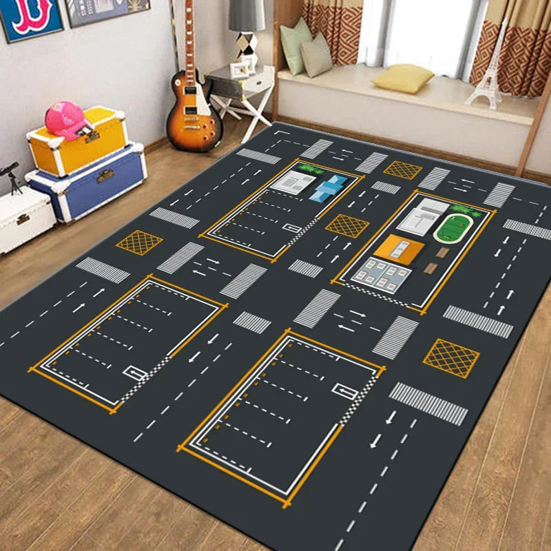 Rug Warm  Non-slip Children's  Living Room Bedroom Mat Game Map Printed  Baby Play