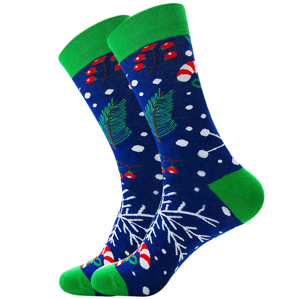 Men Women Socks Lover Christmas Halloween Celebrate Santa Elk Gift Party Biscuits Snow Happy Funny Tide Cotton Socks EU38-46