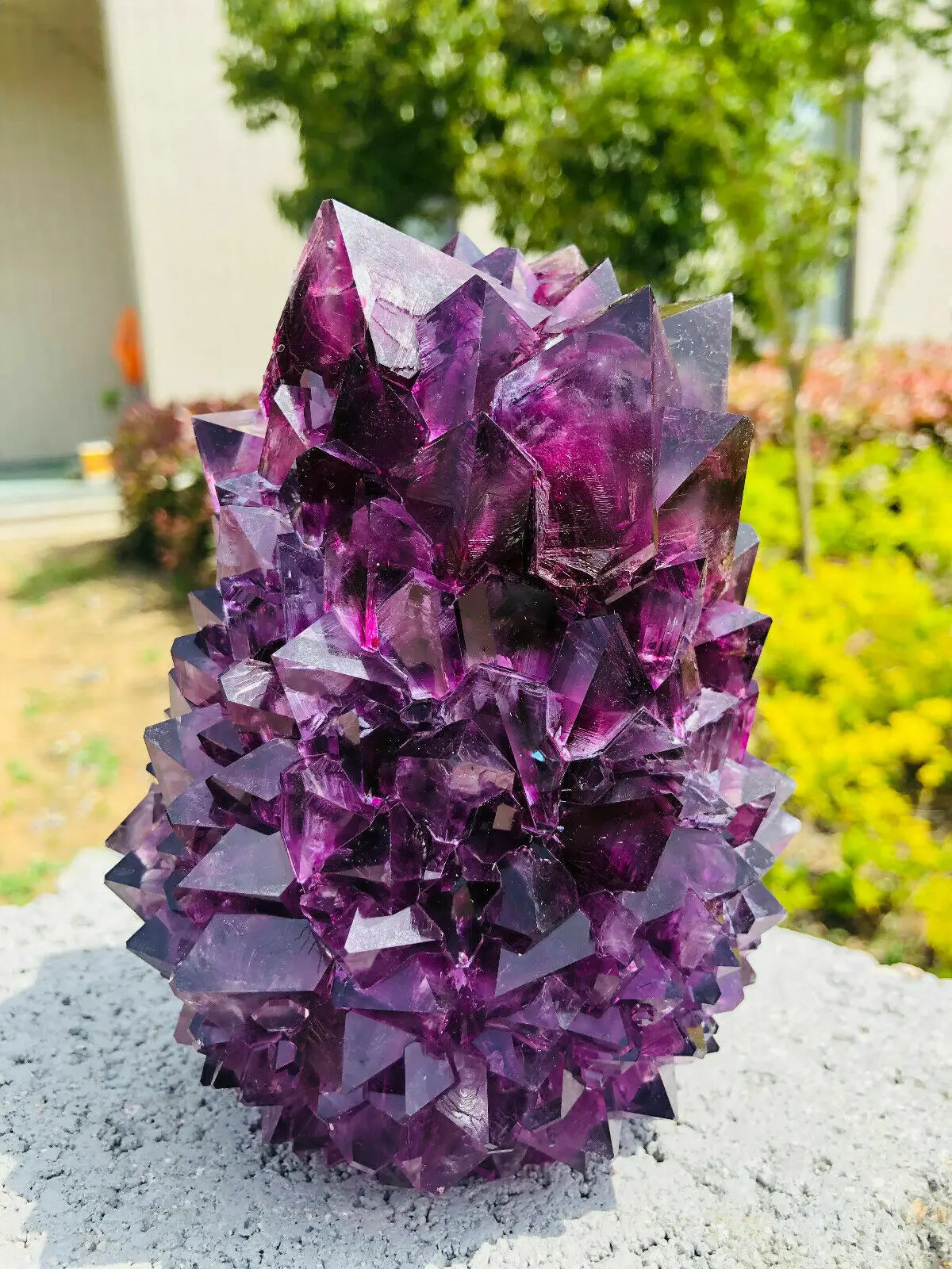 Phantom Crystal Cluster, Mineral Specimen, Purple Potatin Alum, Octahedral Crystals, Brilliant Crystals, Home Decoration