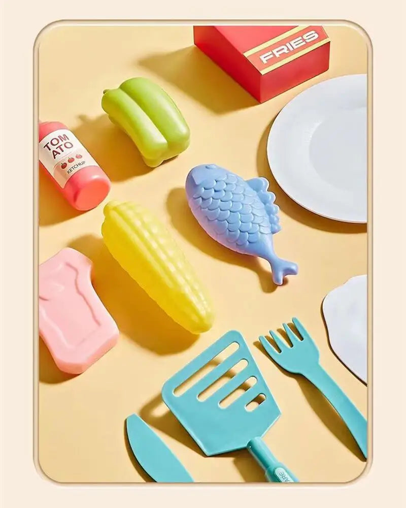 DIY Kitchen Cooking toy Set with 20pcs Multi-functional Induction Children's Play House Food Toys for Parent-child fuuny Gifts