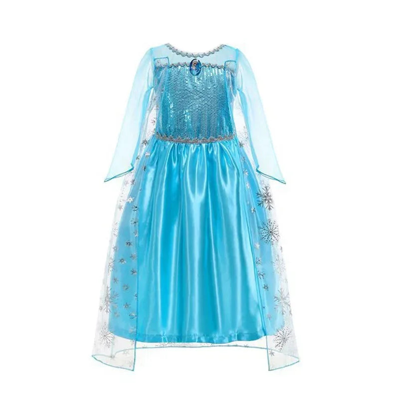 Elsa Dress for Girls Birthday Role Snow Queen Elsa Princess Dresses Kids Halloween Carnival Easter Party Dress Up Girls Costume