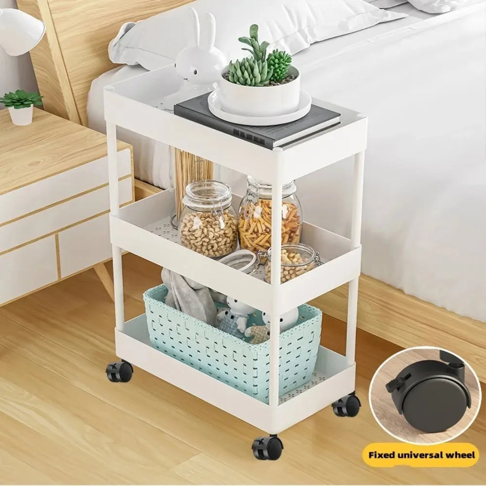 Household Seam Trolley Shelves Removable Kitchen Vegetable Spice Organizer Narrow Bathroom Storage Racks