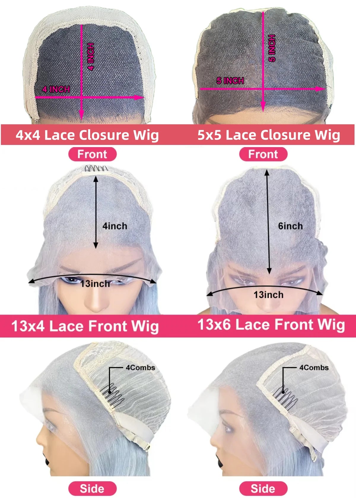 30 Inch Lace Front Wigs Human Hair Bone Straight Light Pink Brazilian Colored Wig 13x4 Lace Frontal Wig For Women Pre Plucked
