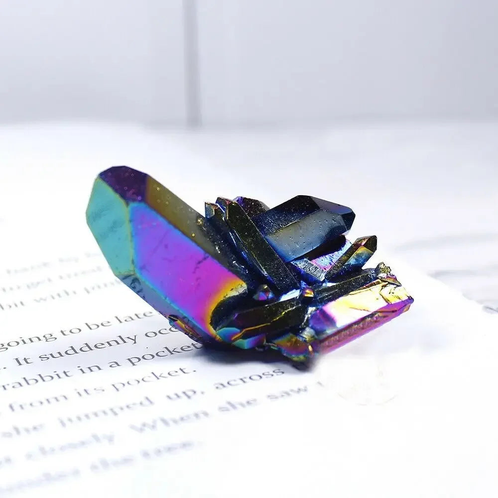 Rainbow Titanium Rough Grinding Quartz Healing Crystals Stone Ornaments Crystal Cluster Specimen Mineral Reiki Stone