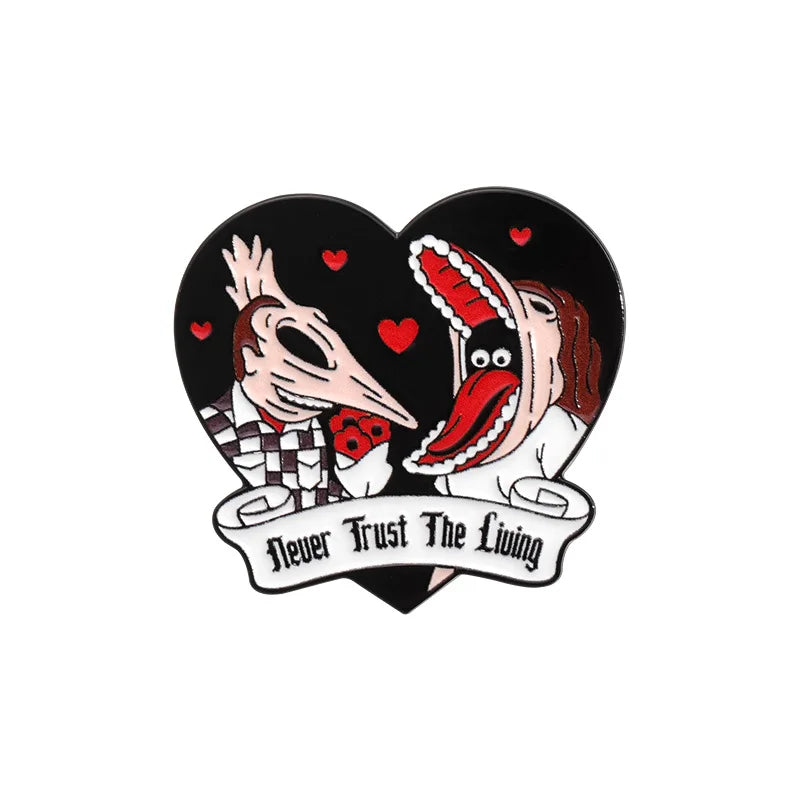 Anime Heart Rose Enamel Pins You Are Dreamy Cartoon Horror Mask Coffin Spider Lapel Badges Halloween Backpack Jewelry Gifts