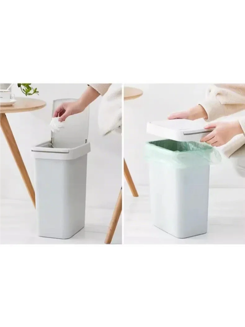 Odor Proof Diaper Pail Household Trash Can with Pop-Up Lid for Bedroom Bathroom Living Room Kitchen - Eco-Friendly Waste Bin