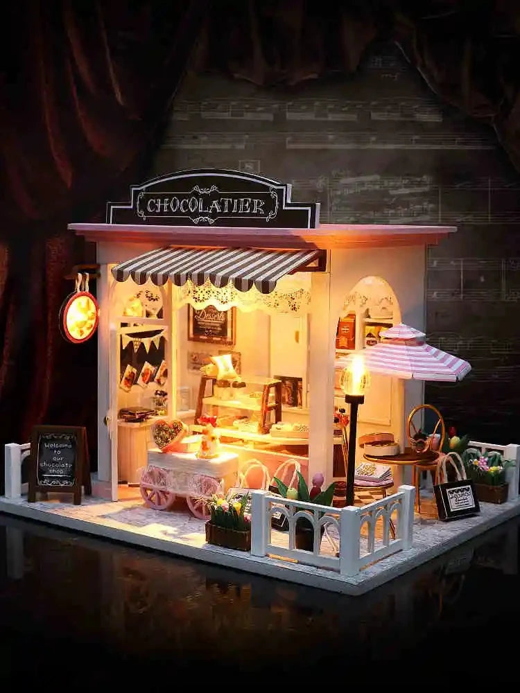 Diy Doll House Toys for Children Furniture Miniature Wooden Assembly Dollhouse casa Handmade creative  Birthday Gifts