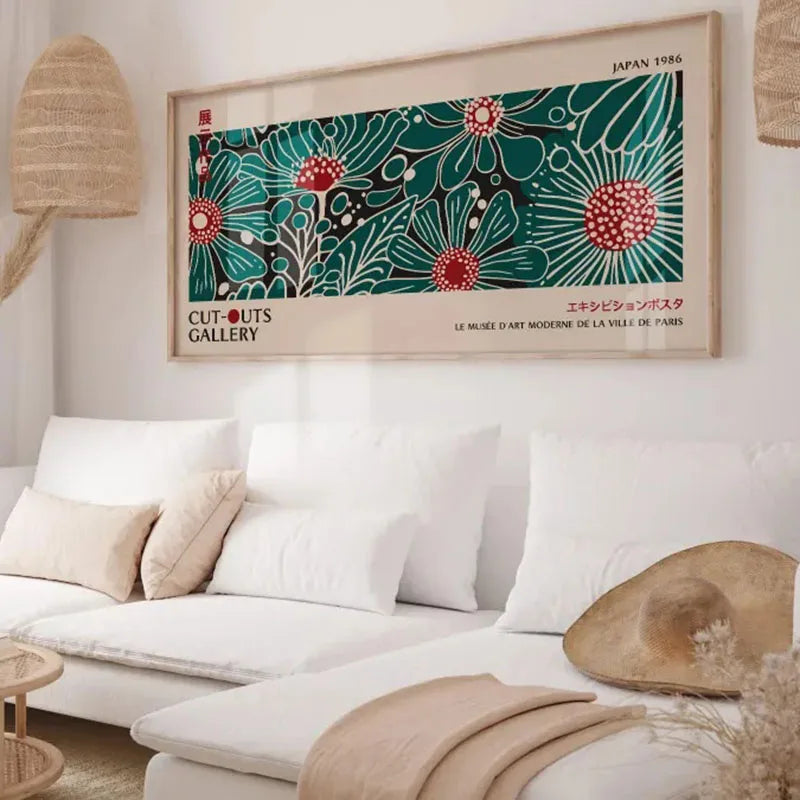 Panoramic Wall Art Japanese Wall Art, Home Wall Decor Abstract Pop Art Poster, Modern Home Decor Exhibition Gallery Wall Art