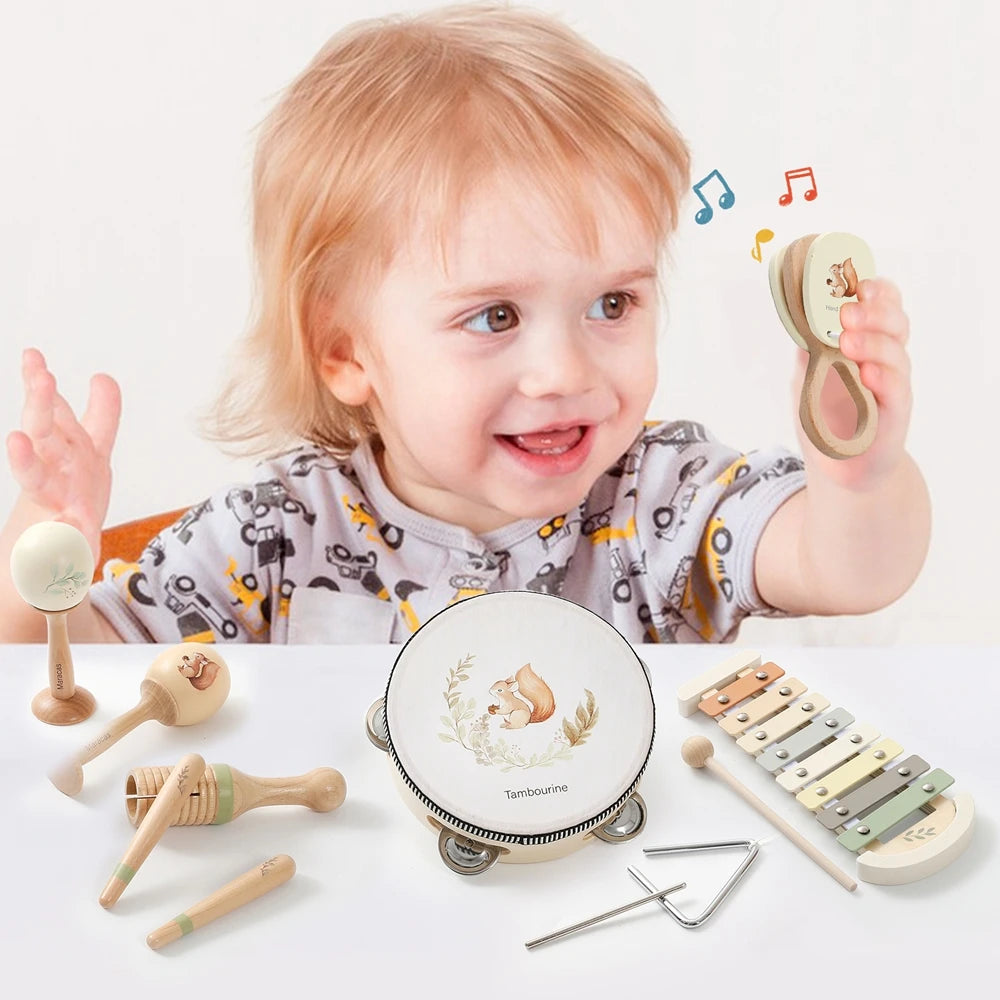 Musical Instruments Montessori Music Baby 0 12 Months Toys Drum Xylophone Kids Early Educational Wooden Instruments Baby Toys