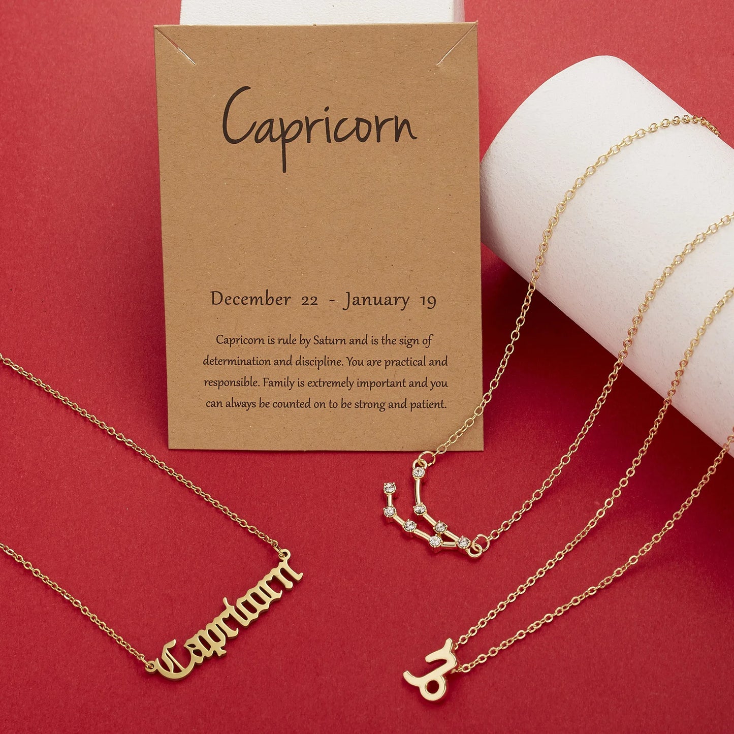 3Pcs/set 12 Zodiac Sign Necklaces Set For Women Constellation Pendant Chain Choker Birthday Jewelry With Cardboard Card