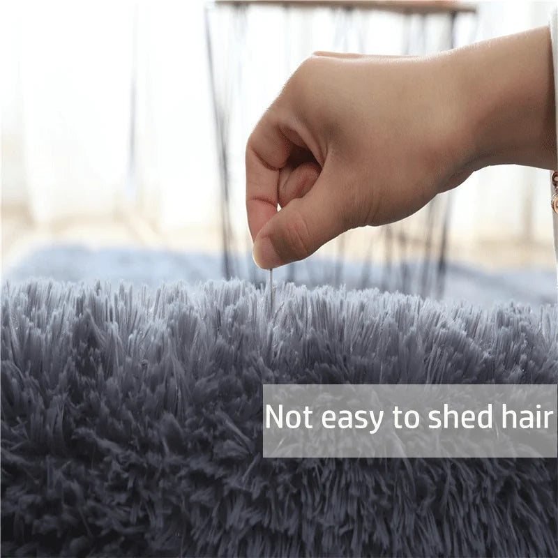 Nordic Furry Rug Bedroom Carpet Living  Room Modern Decoration Hairy Carpets Large Size Black Gray Pink Beige Non Slip Mat