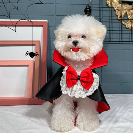 Halloween Pet Cosplay Vampire Cloak for Small Medium Dog Cat Puppy Costumes Kawaii Pet Christmas Festival Outfits