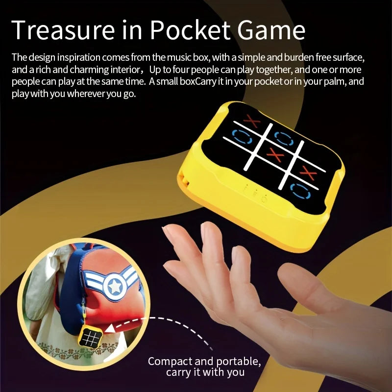 Portable Tic Tac Toe Game Console Handheld Electronic Puzzle For All Ages Travel Toys With Memory Training Montessori Kids Gifts