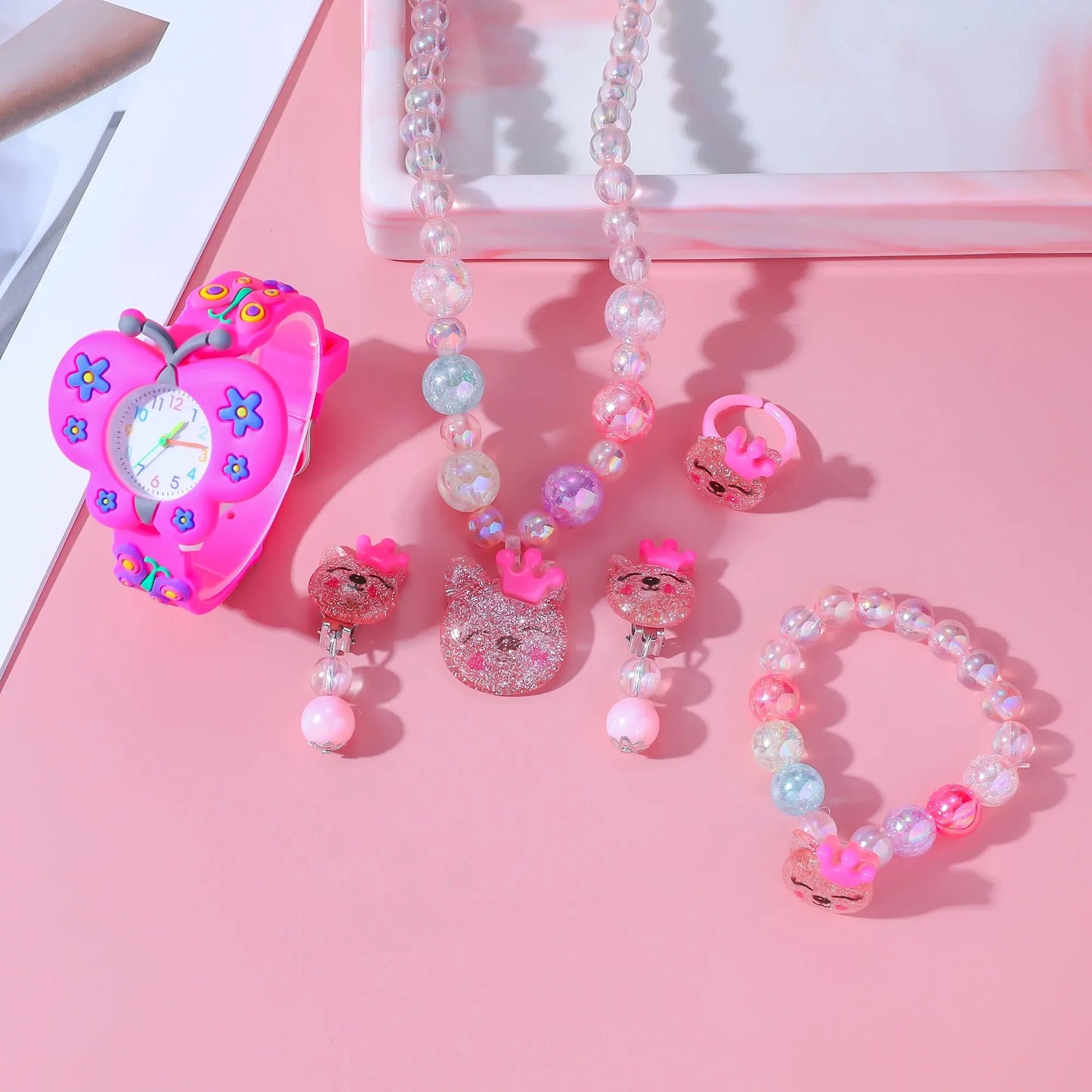 Popular Children's Butterfly Quartz Watch Set