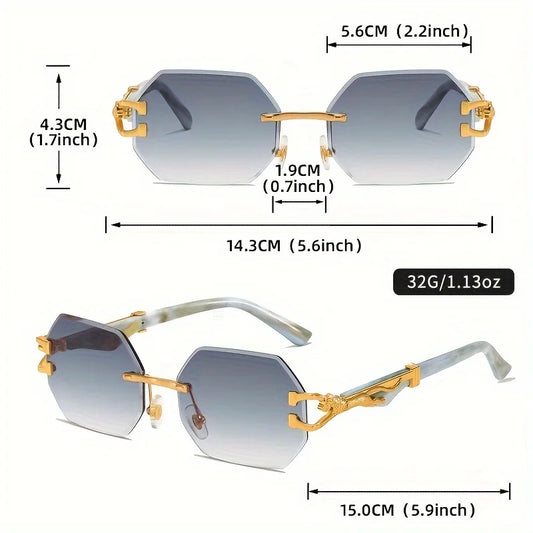 Geometric Leopard Print Sport Glasses For Women, Lightweight & Durable Composite Frame, Trendy Streetwear Glasses