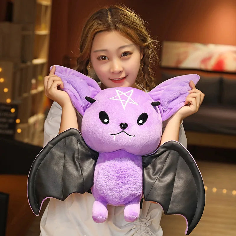 Demon Bat Halloween Plushy Four-color Demon Bat Cartoon Soft Model Kids Christmas Halloween Holiday Gifts Horror Style Home Deco