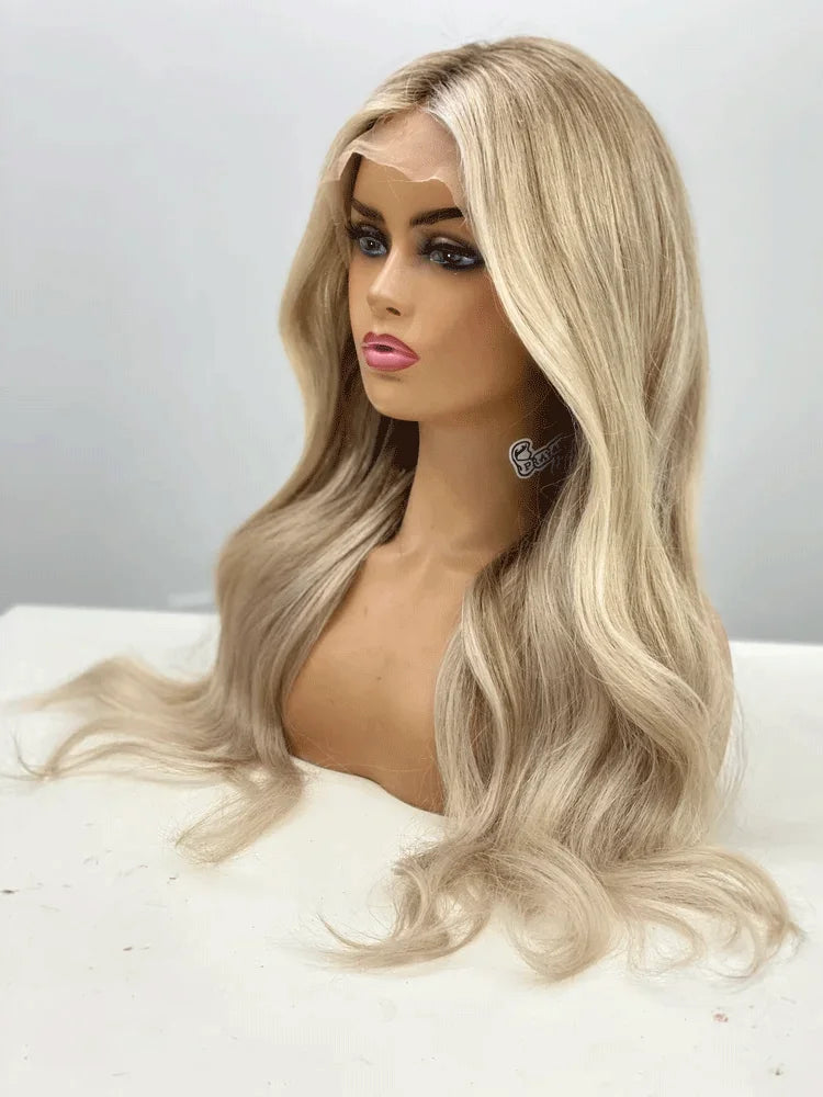 Blonde balayage full lace wigs Synthetic hair wig custom wigs lace front wigs blonde wig handmade wig hd lace wigs glueless wigs