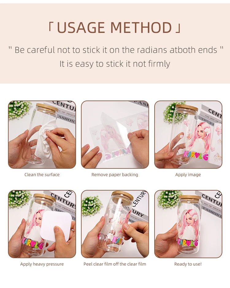 UV DTF Transfers Stickers, 16oz, Cup Wraps, Spooky Season, Halloween Printed for DIY Glass, Ceramic Metal Leather, Etc. D5736