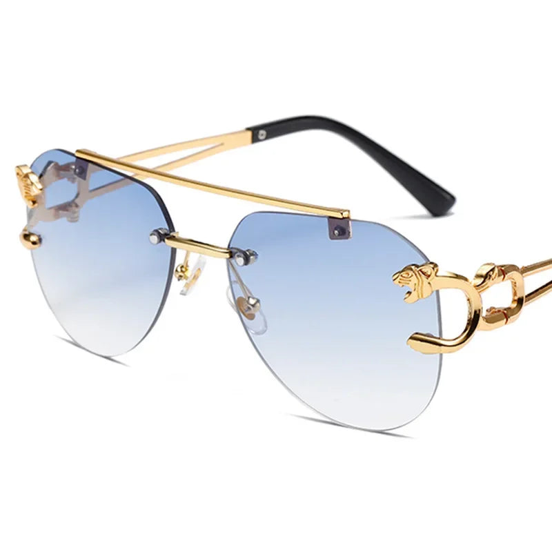 2024 Luxury Brand Sunglasses Men Retro Driving Sunglasses for Women Fashion Rimless Sun Glasses Uv400 Gafas De Sol Hombre