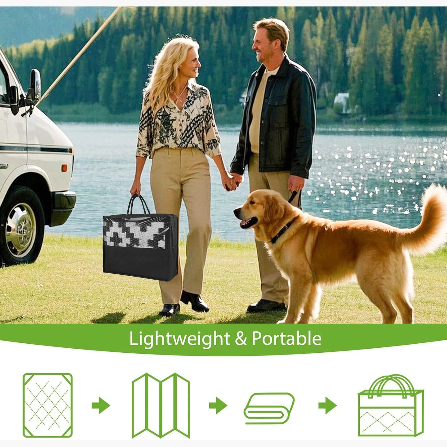 152x244CM Outdoor Rug for Patio Waterproof Anti-slip Plastic Straw Garden Mat Carpet UV Resistant Rugs for Camping Beach Picnic