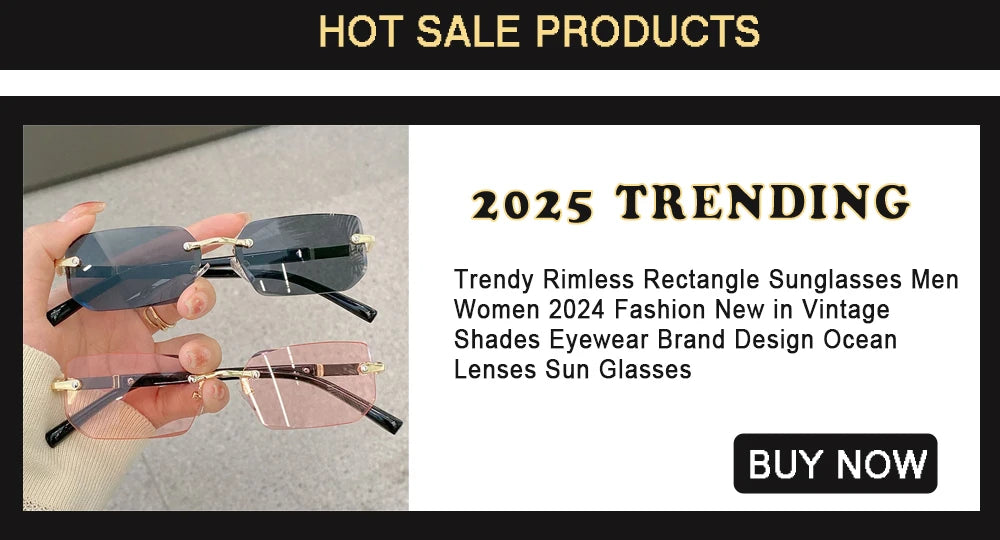 Square Rimless Sunglasses Women Men Cut Edge Golden Leopard Small Frame Sun Glasses Designer Retro Shade Eyewear UV400 oculos