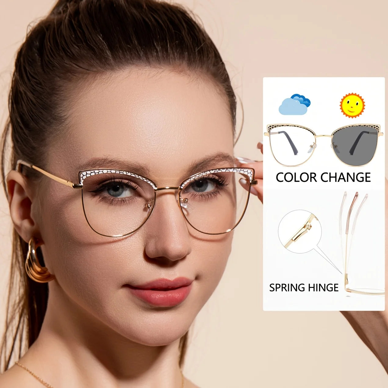 Women Photochromic Polarized Sunglasses Driving Fishing Chameleon Glasses Change Color Sun Glasses  Vision UV400 Eyewear