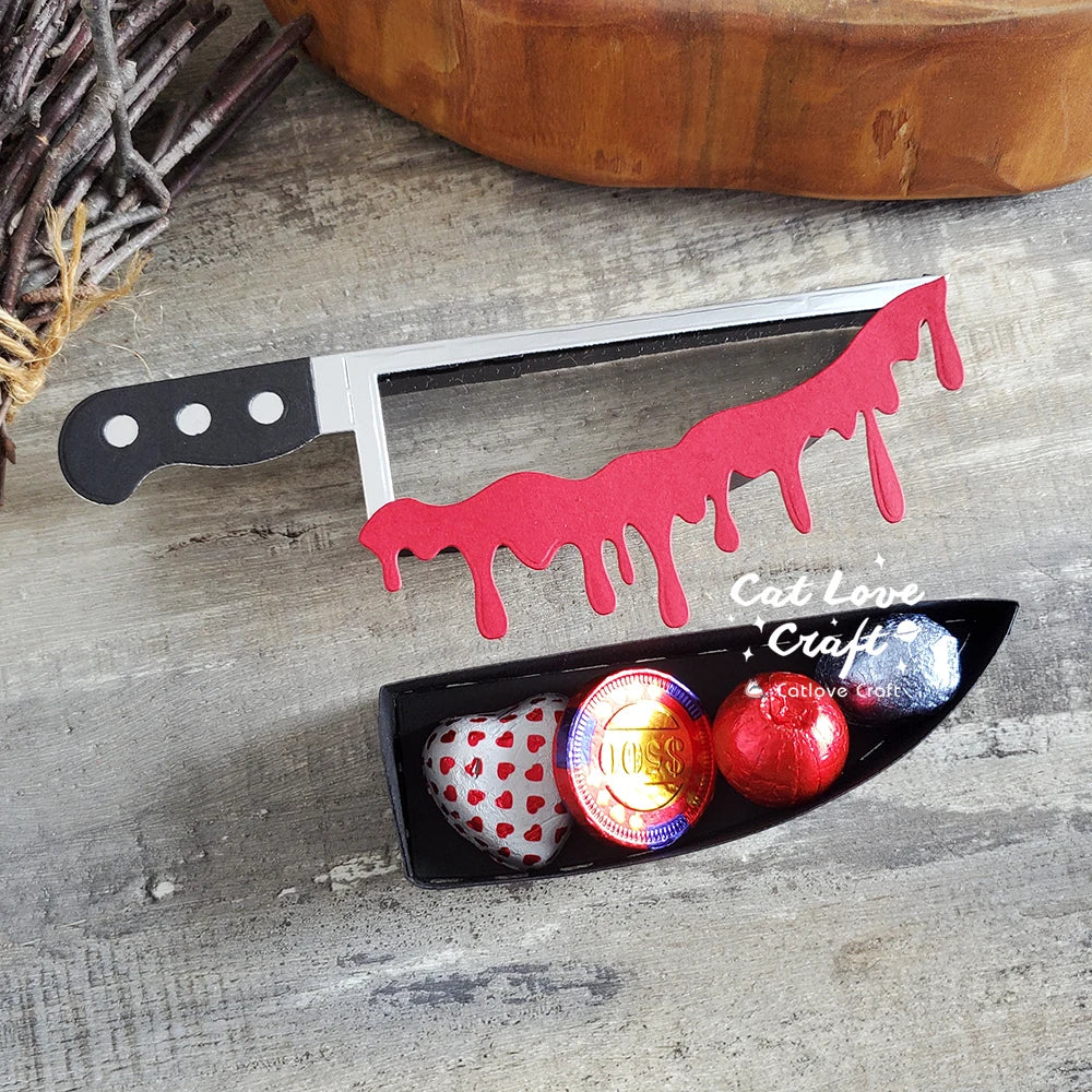 Catlove Halloween Candy Box Knife Metal Cutting Dies Scrapbooking Stencil Die Cuts Card Making DIY Craft Embossing New Dies For